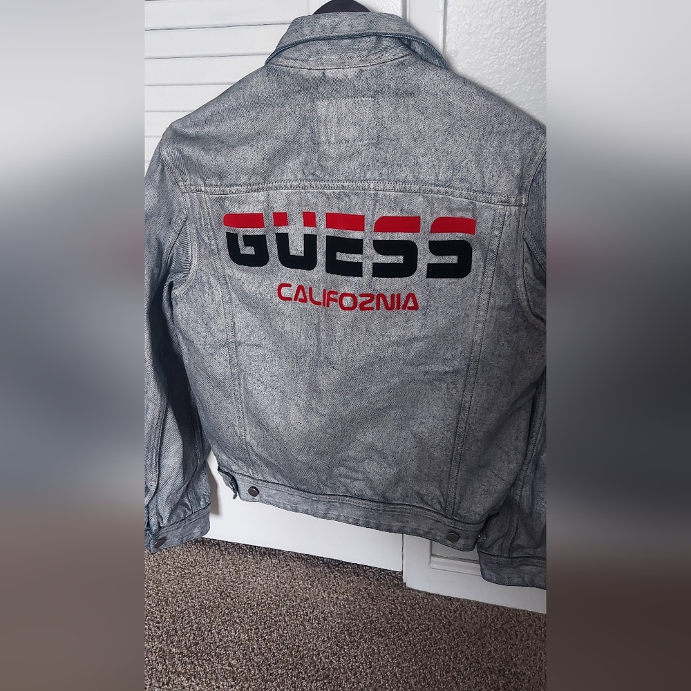 Rare Silver Denim Guess Jacket